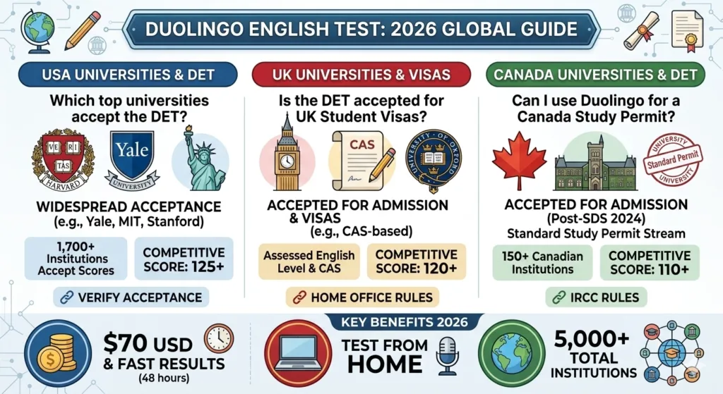 Duolingo English Test Score Requirements for 2026