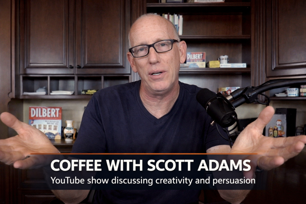 Coffee with Scott Adams YouTube show discussing creativity and persuasion