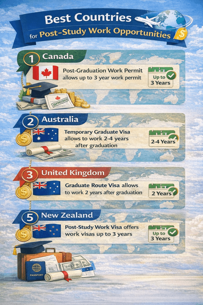 Best Countries for Post-Study Work and Immigration Opportunities