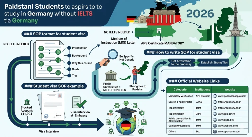 Study in Germany Without IELTS for Pakistani Students 2026